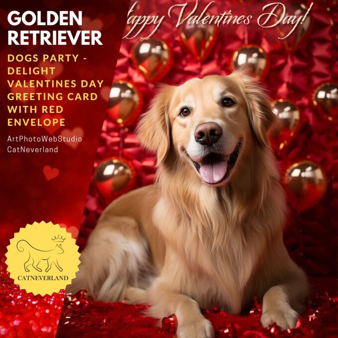 Golden Retriever Valentines Day Greeting Card