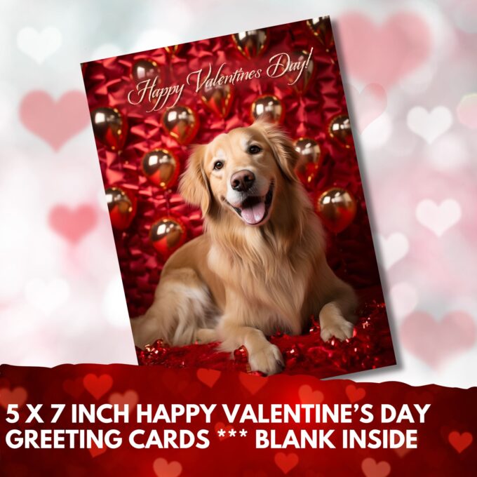 Golden Retriever Valentines Day Greeting Card